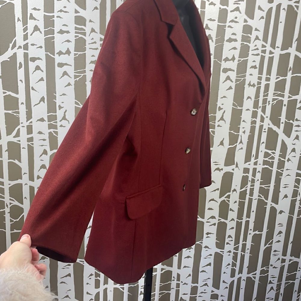 L.L. Bean Terracotta Rust Brown Wool Cashmere 3 Button Blazer sz 18R - Picture 2 of 12
